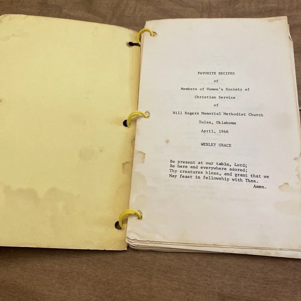 VTG 1966 Will Rogers Memorial Methodist Church Tulsa OK Cookbook Taste 'n Tell